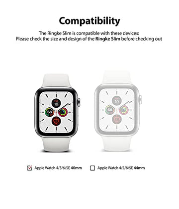 Slim Case Compatible with Apple Watch Series 6 / 5 / 4 / SE 40mm - Clear & Chrome (2 Pack)