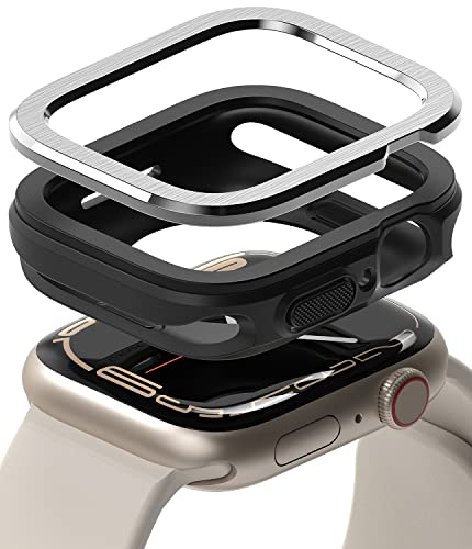 [Air Sports + Bezel Styling] for Apple Watch 7 (45mm) /SE/6/5/4 (44mm) - Black / 30 (Silver)