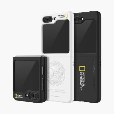 Nat Geo Galaxy Z Flip 5 Back Cover Case | Slim Fit Case V3  - Global Seal (White)