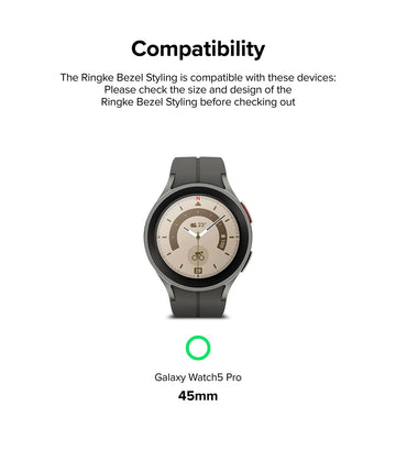 Ringke bezel styling compatible with Samsung Galaxy Watch 5 pro 45mm - 33 (ST) Black