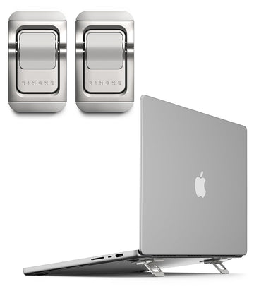 Ringke Step-Fit Foldable Adjustable Laptop & Device Riser Mini Laptop Cooling Stand - Silver