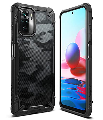 Redmi Note 10 / Redmi Note 10S Back Cover Case | Fusion X Design - Camo Black