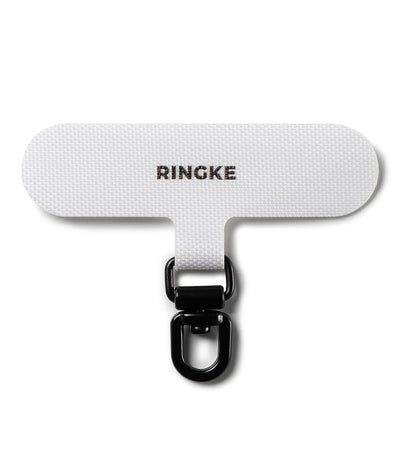 Ringke Spin Holder Link Lanyard Patch with 360° Rotatable Metal Ring - Cotton White