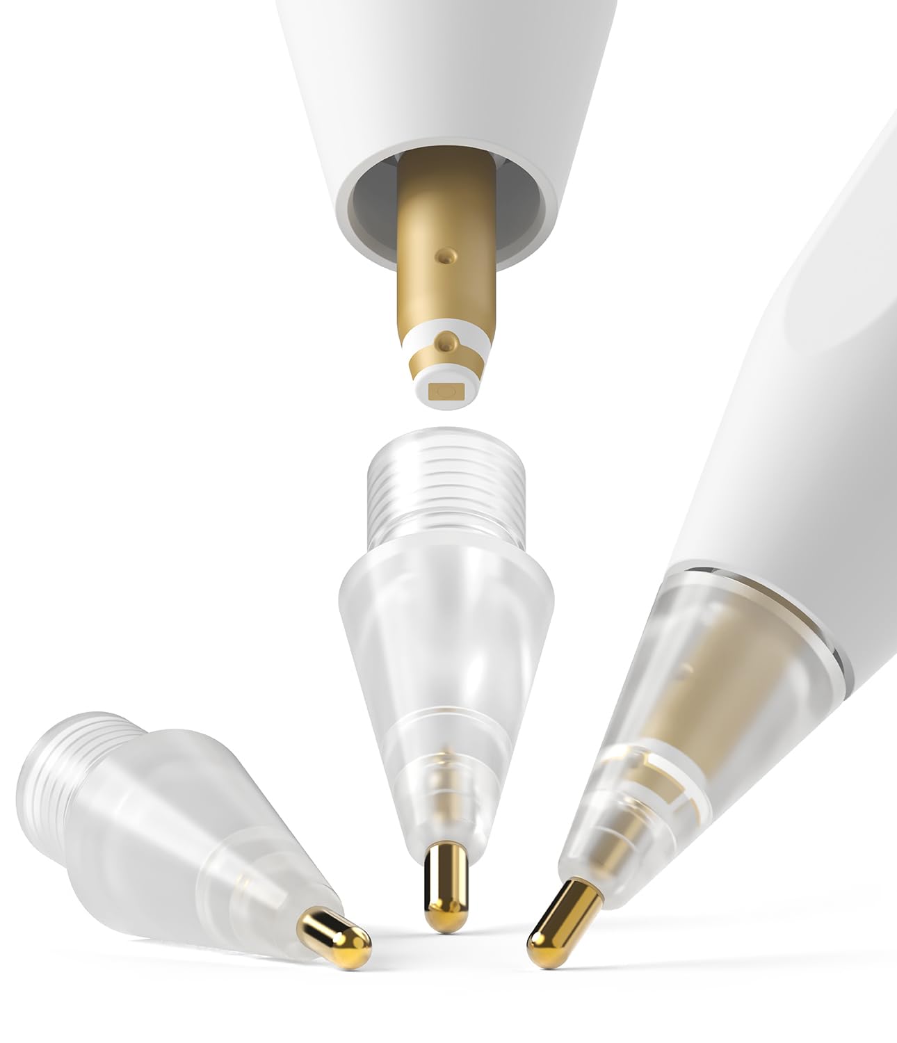Metal Replacement Tips Designed for Apple Pencil Pro, 2nd / 1st Gen, USB-C [3 Pack]  - Matte Clear