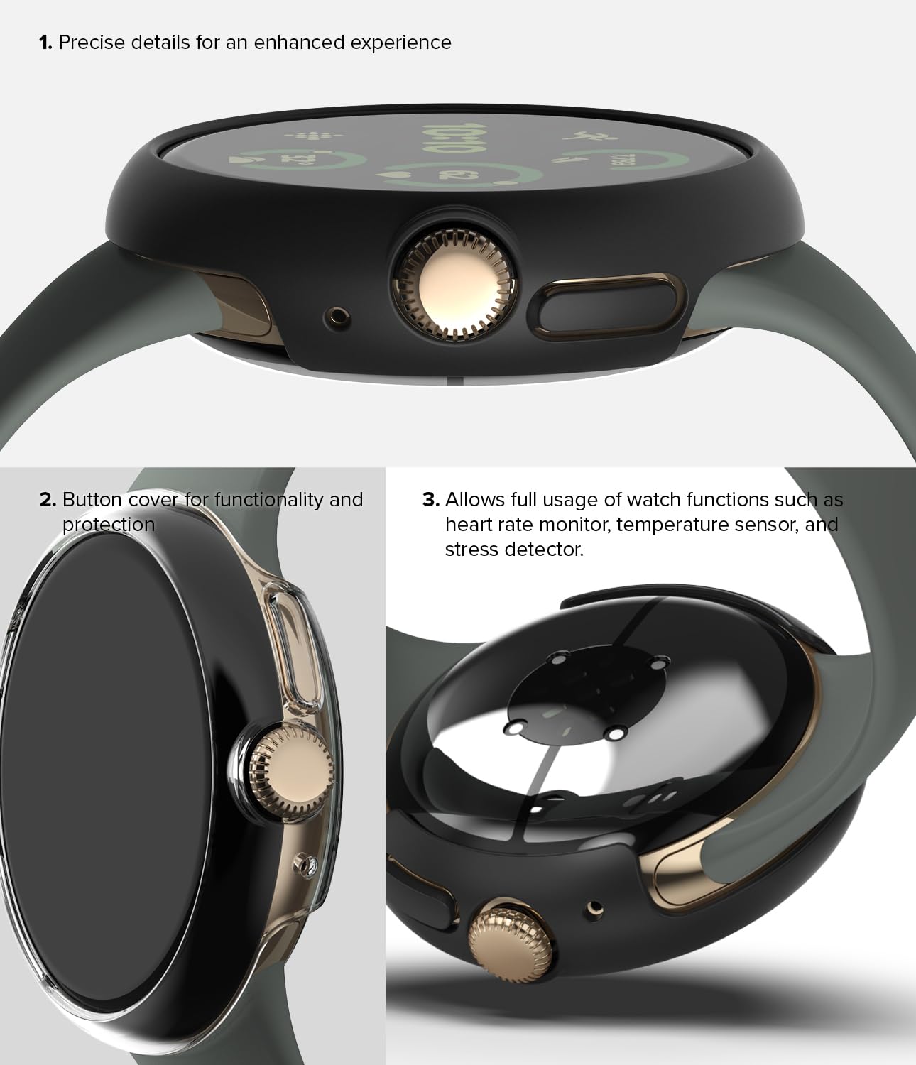 Google Pixel Watch 3 41mm (2024) | Slim Case - Clear & Black Google Pixel Watch 3 41mm (2024) | Slim Case - Clear & Black