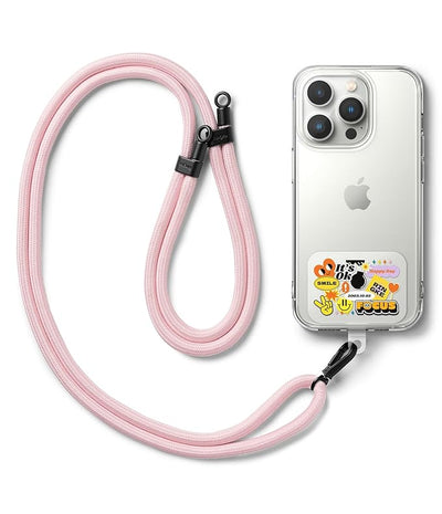 Ringke Holder Link Strap with Graphic Design TPU Tag | Focus - Pink