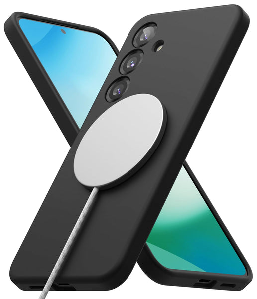 Samsung Galaxy S25 Plus Back Cover Case | Silicone Magnetic - Black