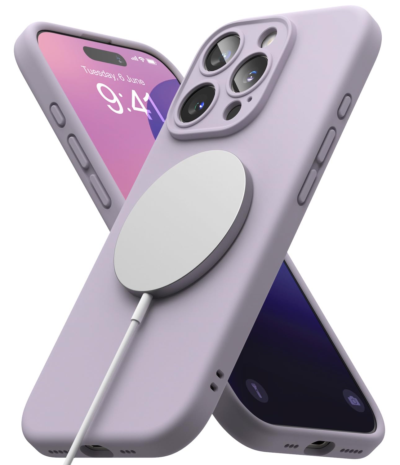 iPhone 16 Pro Back Cover case | Silicone Magnetic - Light Purple