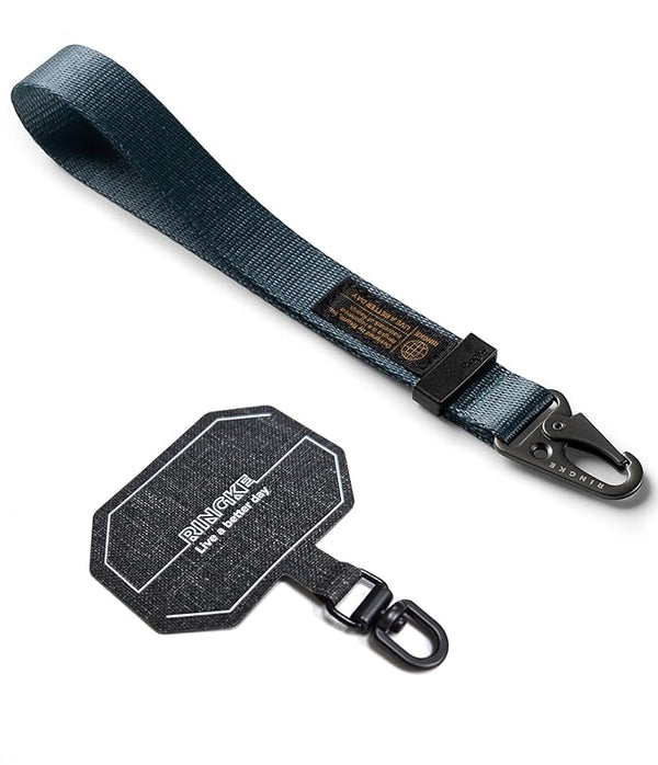 Tactical Webbing Hand Strap with Patch - Shadow Blue