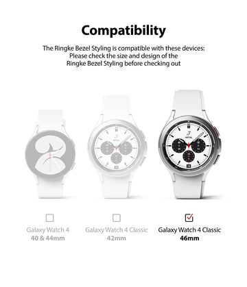 Bezel Styling Compatible with Samsung Galaxy Watch 4 Classic 46mm - Silver [46-01]