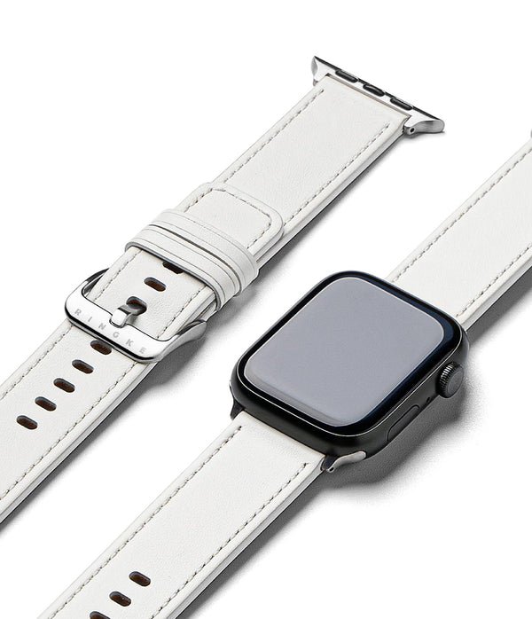 Apple Watch 42/44 / 45mm, Apple Watch Ultra 2/1 Leather strap One - White