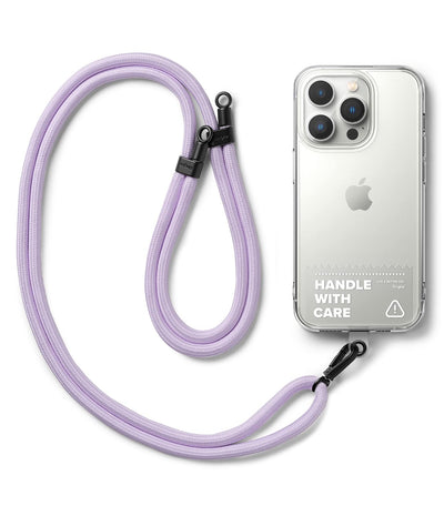 Ringke Adjustable Crossbody Polyester Rope Lanyard (Holder Link Strap with Clear TPU Tag) - Purple