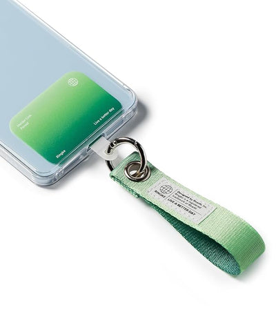 Ringke Holder Link Eyelet Keyring Finger Strap with Patch and Carabiner - Forest