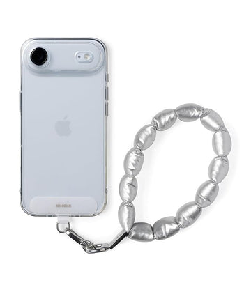 Ringke Holder Link Puffer Hand Strap with Patch & 360° Rotating – Moon Silver