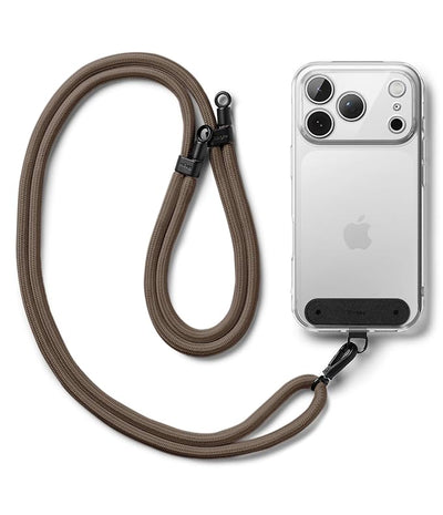 Ringke Adjustable Crossbody Polyester Rope Lanyard (Holder Link Strap)  - Mocha Mousse