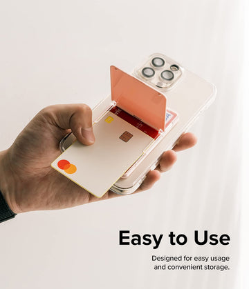 Stand Slot Card Holder - Clear & Peach Pink