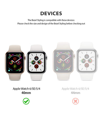 Bezel Styling for Apple Watch 40mm for Series 4 (2018)  (AW4-40-09)  -  [Stainless Steel] Matte Silver