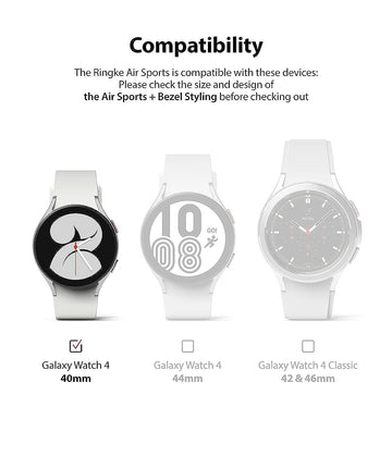 [Air Sports + Bezel Styling] Compatible with Samsung Galaxy Watch 4 40mm - Black / 12