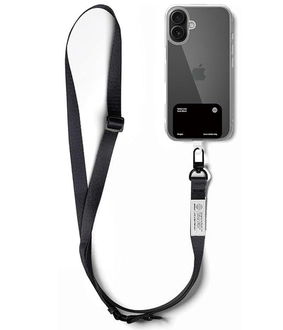 Ringke Holder Link Snap Hook Lanyard Strap [Crossbody Strap + Tether Tab] - Calm Black