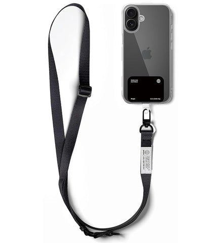 Holder Link Snap Hook Lanyard Strap [Crossbody Strap + Tether Tab] - Calm Black