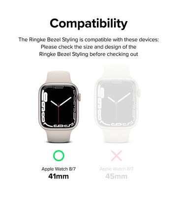 Bezel Styling Compatible with Apple Watch 7 41mm - Silver (41-09)