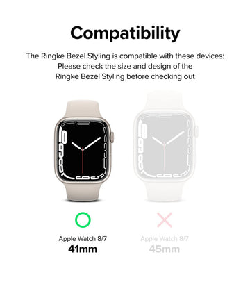 Bezel Styling Compatible with Apple Watch 7 41mm - Black (41-03)