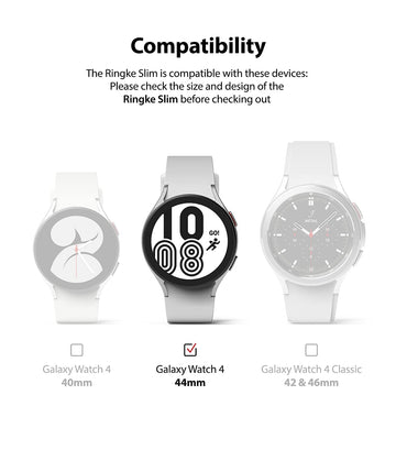 Slim Case Compatible with Galaxy Watch 4 44mm  -   Clear & White  (2 Pack)