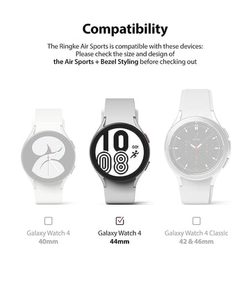 [Air Sports + Bezel Styling] Compatible with Samsung Galaxy Watch 4 44mm - Black / 12