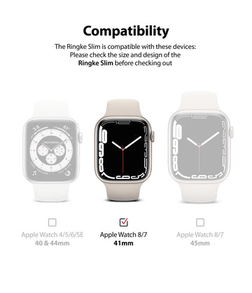 Slim Case Compatible with Apple Watch 7 41mm - Clear & Dark Chrome (2 Pack)