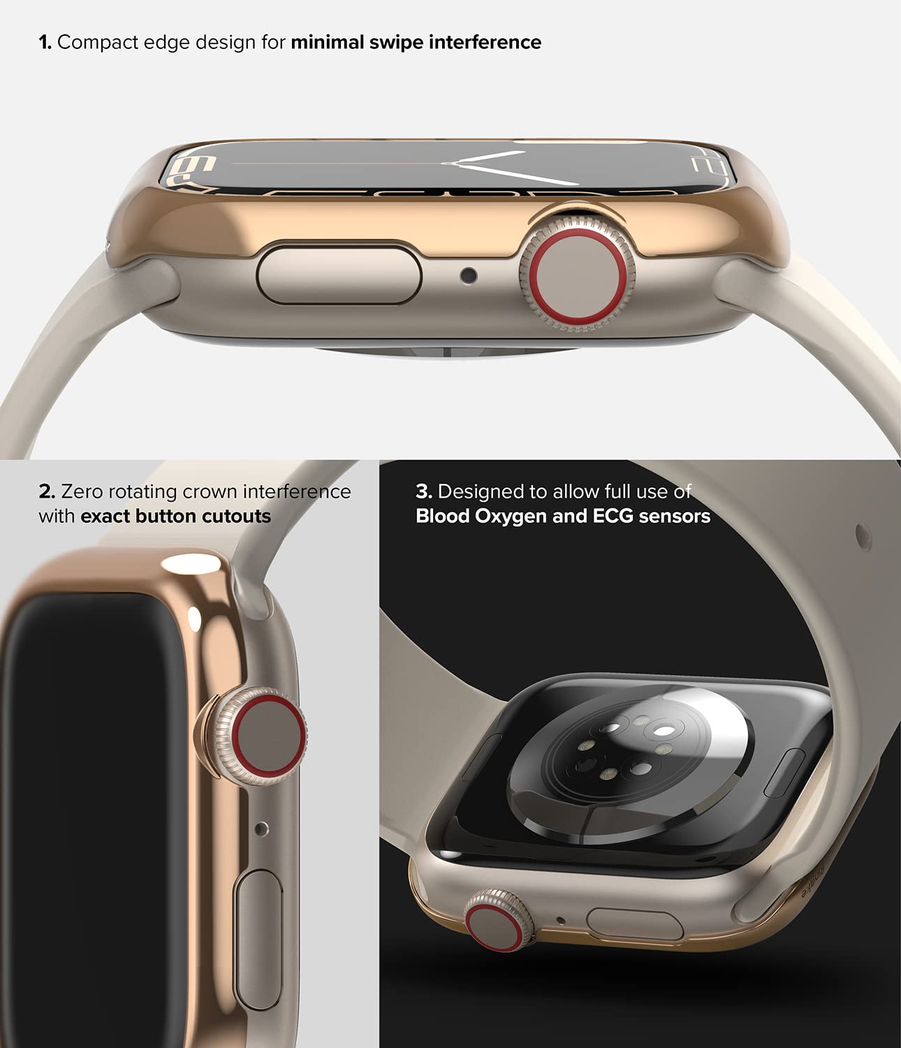 Bezel Styling Compatible with Apple Watch 7 41mm Rose Gold 41 02