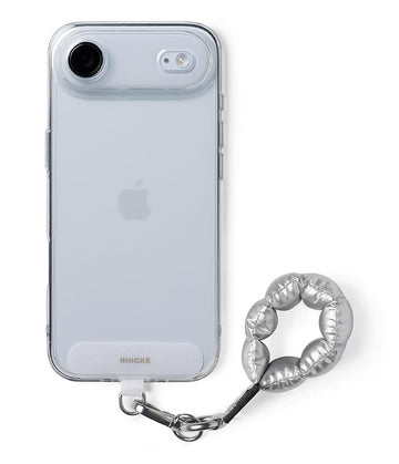 Ringke Holder Link Puffer Finger Strap with Patch & 360° Rotating - Moon Silver