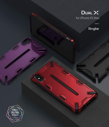 Apple iPhone XS Max Back Cover Case | Dual X - Iron Red