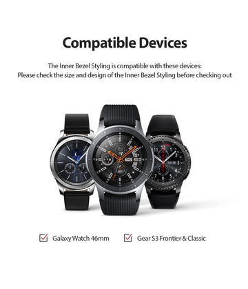 Inner Bezel Styling for Galaxy Watch 46mm, Galaxy Gear S3 Frontier - GW-46-IN-03   [Stainless Steel]