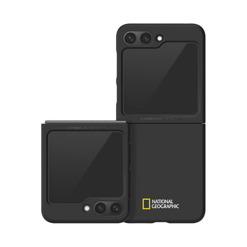 Nat Geo Galaxy Z Flip 5 Back Cover Case | Slim Fit Case V3 - Small Logo (Black)