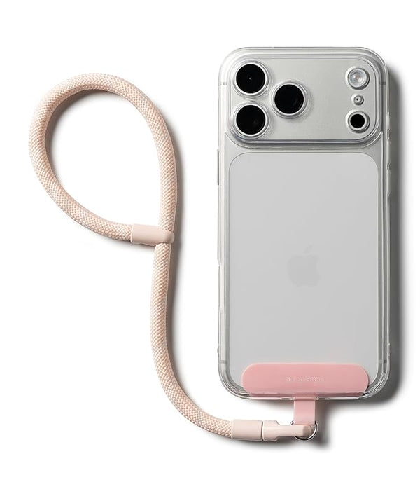 Ringke Holder Link Flow Hand Strap P-Type – Adjustable Tangle-Free Rope Wrist Loop with TPU Tether Tab – Candy Pink