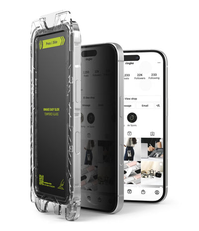 iPhone 16 Pro Max Screen Protector Guard with Easy Installation Tool, Easy Slide Privacy Glass | Tempered Glass (2 Pack)