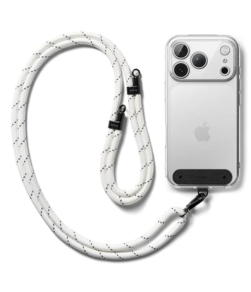 Ringke Adjustable Crossbody Polyester Rope Lanyard (Holder Link Strap)  - Cloud White