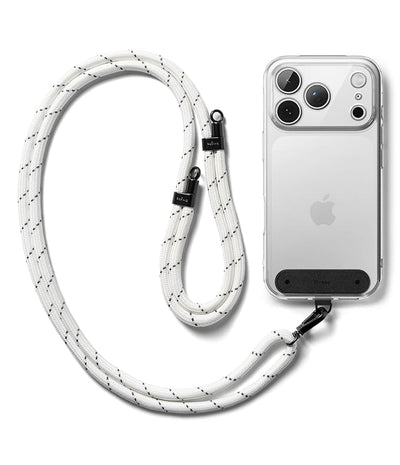Ringke Adjustable Crossbody Polyester Rope Lanyard (Holder Link Strap)  - Cloud White