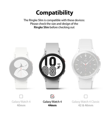 Slim Case Compatible with Galaxy Watch 4 44mm  - Clear & Dark Chrome ( 2pack)