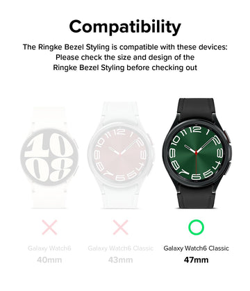 Ringke Bezel Styling Compatible with Samsung Galaxy Watch 6 Classic Case (47mm) - 47-01 (ST) - Silver