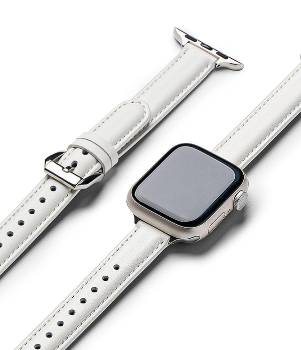 Apple Watch 38/40 / 41mm  Leather One Padded Slim  Strap - White