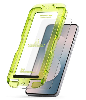 Galaxy S25 FE Tempered Glass Screen Protector Guard | Easy Slide Transparent - 2 Pack (with Installation Tool)