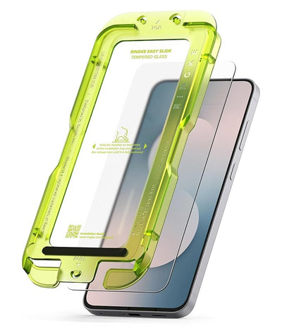 Galaxy S25 FE Tempered Glass Screen Protector Guard | Easy Slide Transparent - 2 Pack (with Installation Tool)