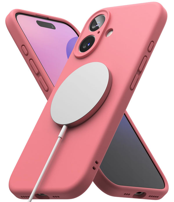 iPhone 16 Plus Back Cover case | Silicone Magnetic - Pink
