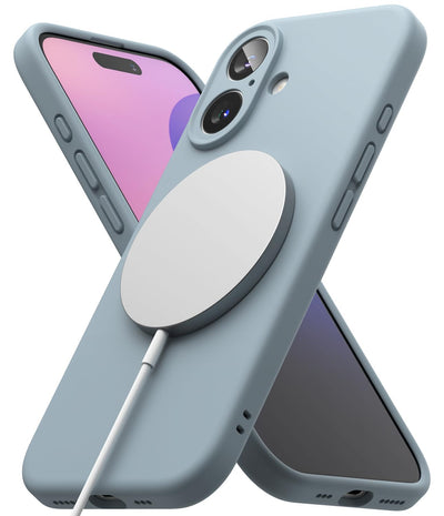 iPhone 16 Back Cover case | Silicone Magnetic - Blue