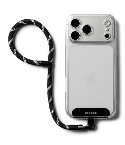 Ringke Holder Link Flow Hand Strap (P Type) with TPU Tether Tab | Adjustable Tangle-Free Wrist Loop for All Phone Cases – Shade Black