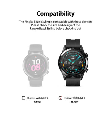 Bezel Styling for Huawei Watch GT2 46mm - 46-42 (ST) Silver [Stainless Steel]