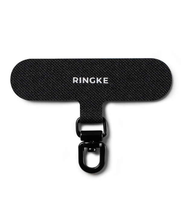 Spin Holder Link  Lanyard Patch with 360° Rotatable Metal Ring  - Calm Black