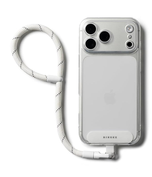Ringke Holder Link Flow Hand Strap (P Type) with TPU Tether Tab | Adjustable Tangle-Free Wrist Loop for Universal Phone Cases – Cloud White