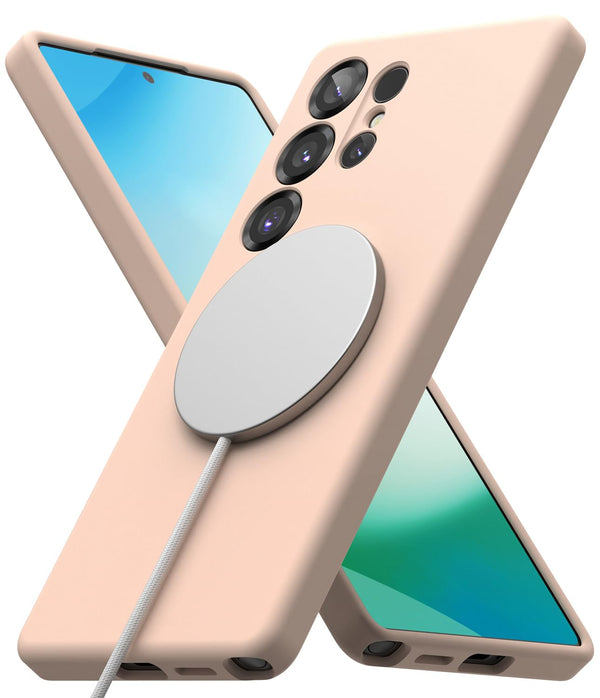 Samsung Galaxy S25 Ultra Back Cover Case | Silicone Magnetic - Pink Sand